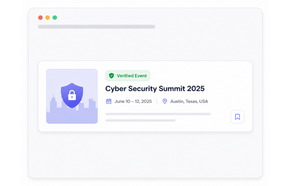 Verified event badge example